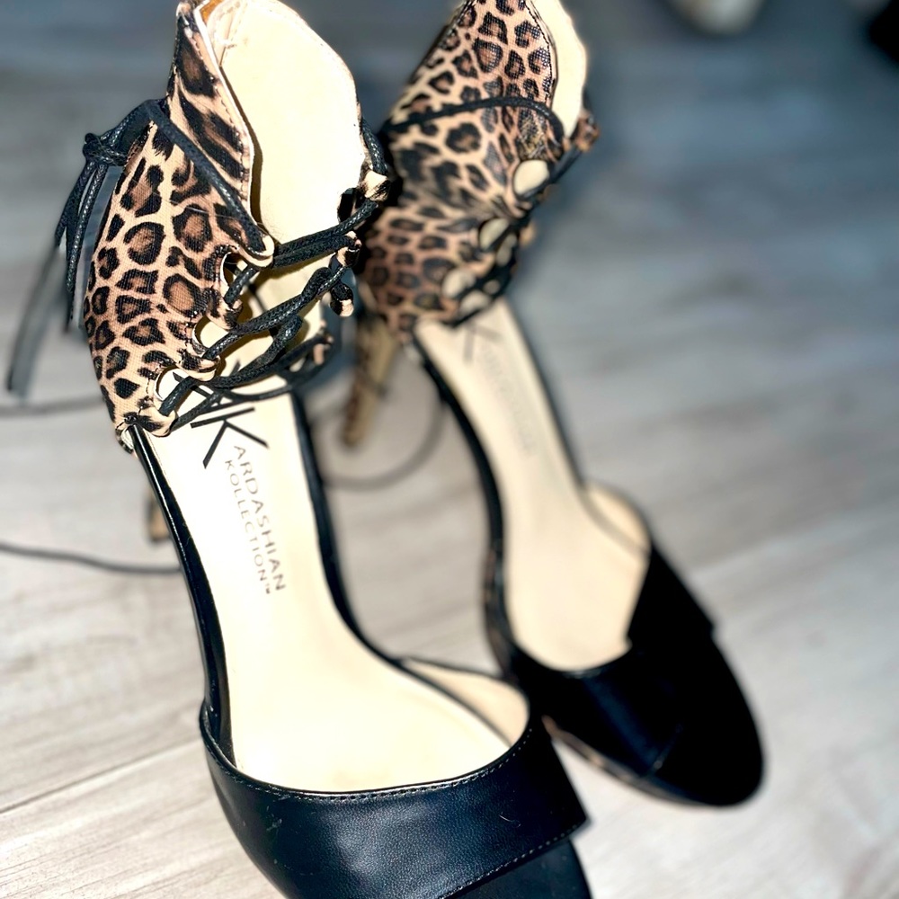 Kardashian Kollection leopard lace up